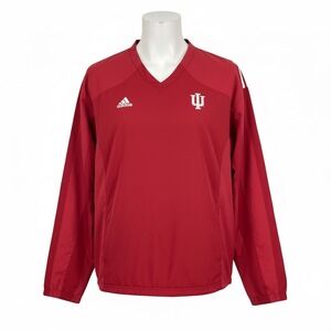 Adidas Indiana University Hoosiers V-Neck Windshirt Red Mens XL